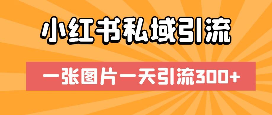 小红书私域引流，一张图片一天引流300+【揭秘】-第一资源站