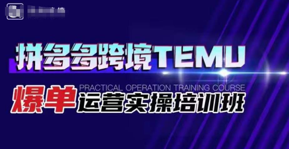 拼多多跨境TEMU爆单运营实操培训班，海外拼多多的选品、运营、爆单-第一资源站