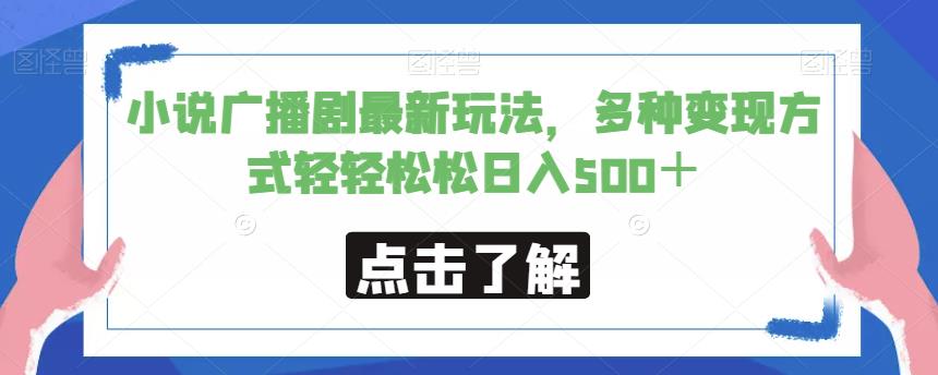 小说广播剧最新玩法，多种变现方式轻轻松松日入500＋【揭秘】-第一资源站