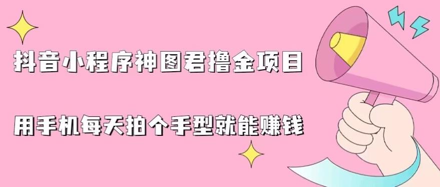 抖音小程序神图君撸金项目，用手机每天拍个手型挂载一下小程序就能赚钱【揭秘】-第一资源站