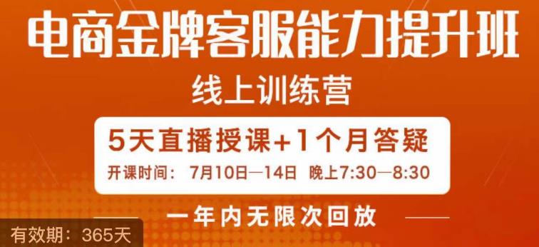 电商金牌客服能力提升班，提升客服能力是你店铺业绩的关键要素-第一资源站