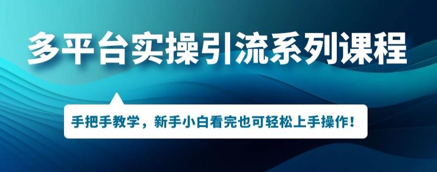 多平台引流实操系列课程，新手小白看完也可轻松上手进行引流操作-第一资源站