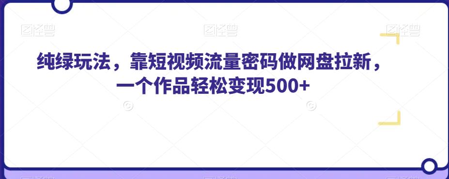 纯绿玩法，靠短视频流量密码做网盘拉新，一个作品轻松变现500+【揭秘】-第一资源站
