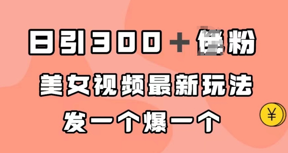 日引300＋男粉，美女视频最新玩法，发一个爆一个【揭秘】-第一资源站