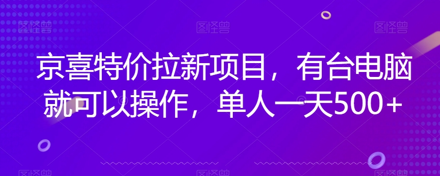 京喜特价拉新新玩法，有台电脑就可以操作，单人一天500+【揭秘】-第一资源站