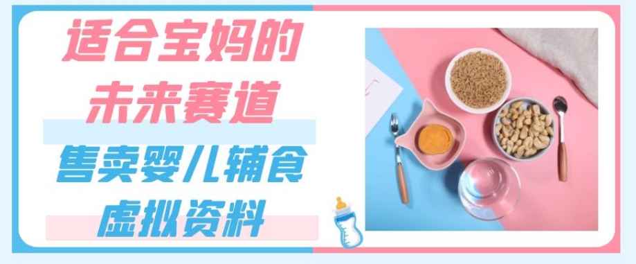 适合宝妈的未来赛道，售卖婴儿辅食虚拟资料，一份9.9-69.9元闭眼赚钱-第一资源站