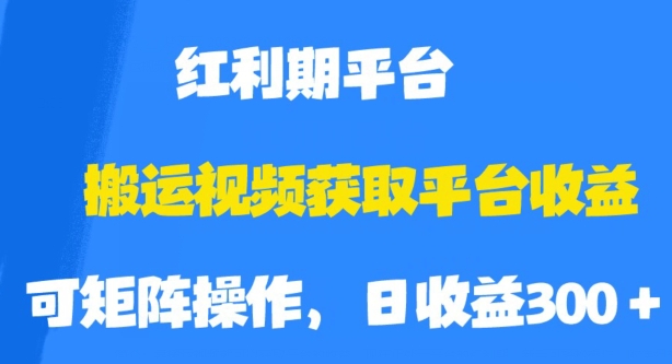 搬运视频获取平台收益，平台红利期，附保姆级教程【揭秘】-第一资源站