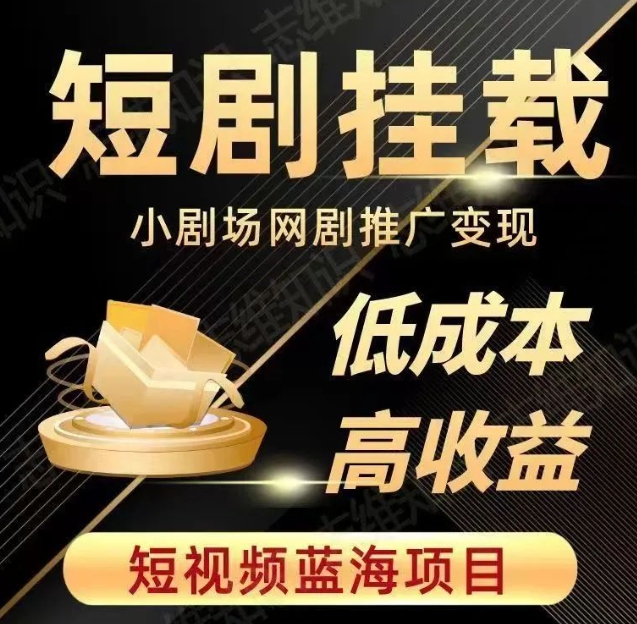 2023短视频蓝海项目，抖音快手短剧推广变现教程，低成本高收益-第一资源站