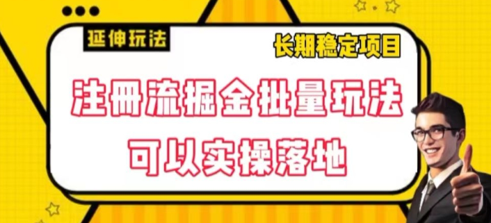 注册流掘金批量玩法，可以实操落地【揭秘】-第一资源站