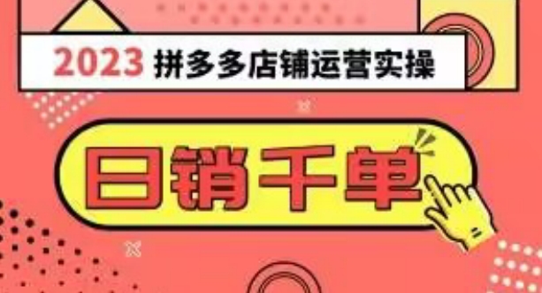 2023拼多多运营实操，每天30分钟日销1000＋，爆款选品技巧大全（10节课）-第一资源站