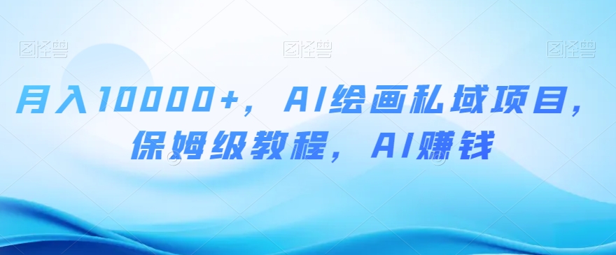 月入10000+，AI绘画私域项目，保姆级教程，AI赚钱【揭秘】-第一资源站