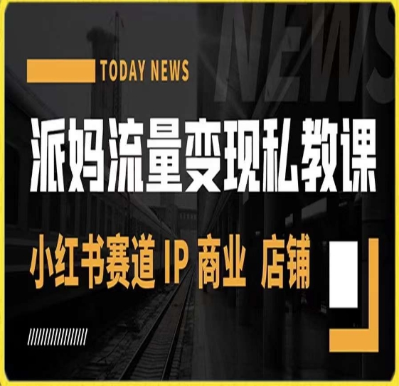 派妈流量变现私教课，小红书赛道IP  商业  店铺 -第一资源站