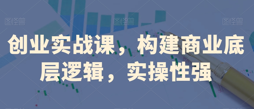 创业实战课，​构建商业底层逻辑，实操性强-第一资源站