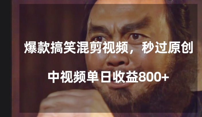 爆款搞笑混剪视频，百分百过原创，单日中视频播放收益800+【揭秘】-第一资源站
