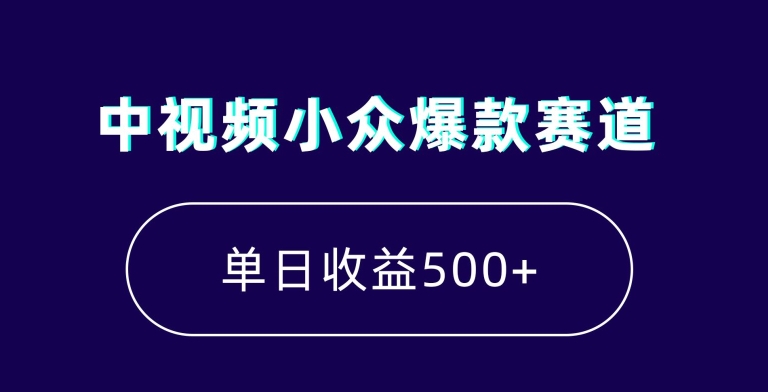 中视频小众爆款赛道，7天涨粉5万+，小白也能无脑操作，轻松月入上万【揭秘】-第一资源站