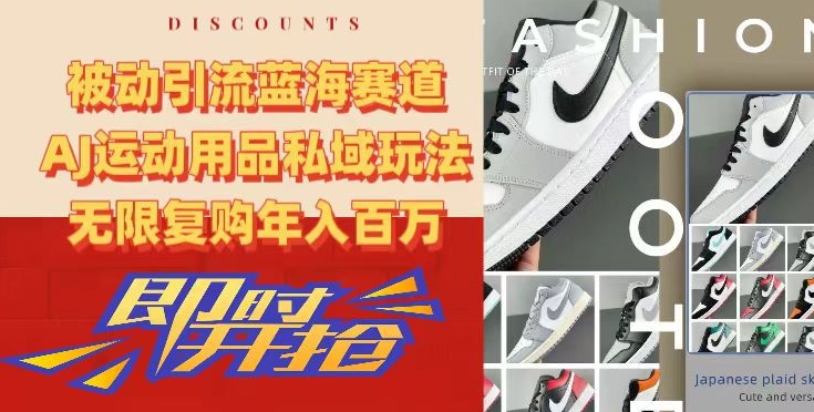 被动引流蓝海赛道，AJ运动用品私域玩法，无限复购年入百万【揭秘】-第一资源站