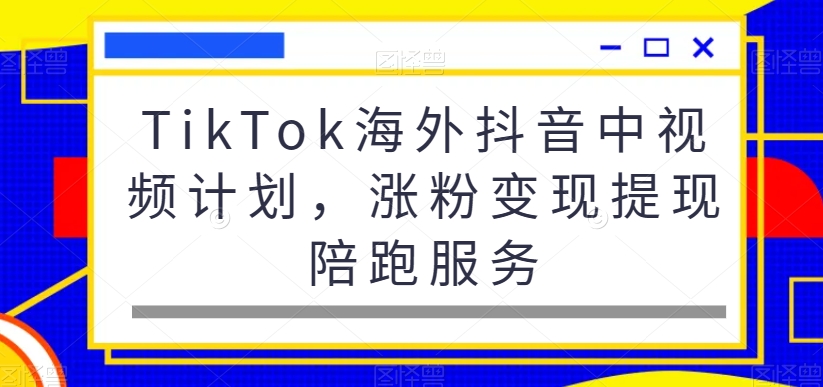 TikTok海外抖音中视频计划，涨粉变现提现陪跑服务-第一资源站