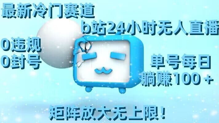 最新冷门赛道，b站24小时无人直播，0违规0封号，单号每日躺赚100＋，矩阵放大无上限【揭秘】-第一资源站