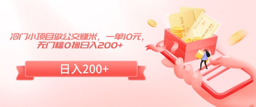 冷门小项目做公交赚米，一单10元，无门槛0撸日入200+【揭秘】-第一资源站