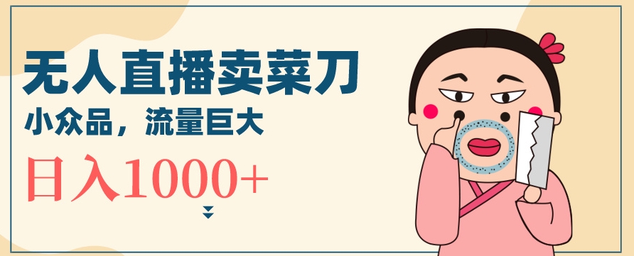 无人冷门品直播新玩法，通过卖菜刀日入1000+【揭秘】-第一资源站