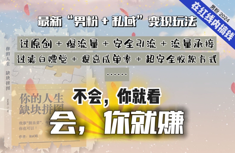 2024，“男粉+私域”还是最耐造、最赚、最轻松、最愉快的变现方式【揭秘】-第一资源站