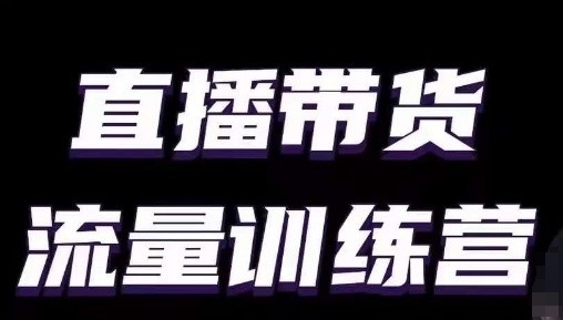 直播带货流量训练营，小白主播必学直播课-第一资源站