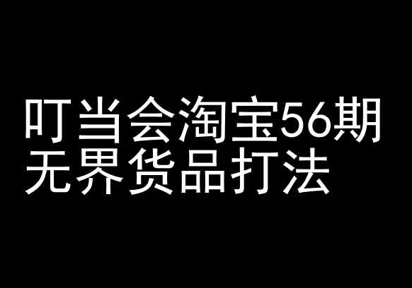 叮当会淘宝56期：无界货品打法-淘宝开店教程-第一资源站