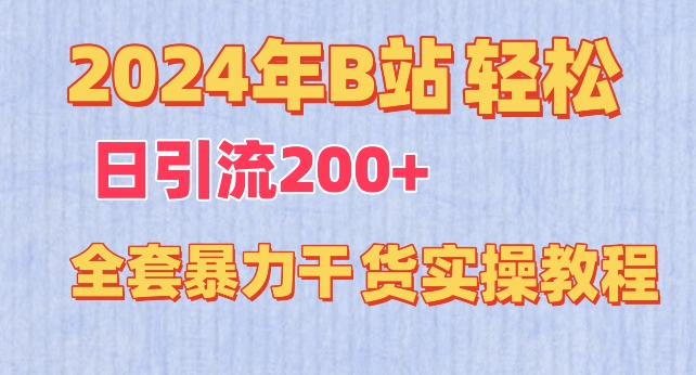 2024年B站轻松日引流200+的全套暴力干货实操教程【揭秘】-第一资源站