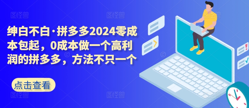 拼多多2024零成本包起，0成本做一个高利润的拼多多，方法不只一个-第一资源站