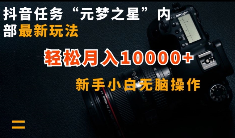 抖音任务“元梦之星”内部最新玩法，新手小白无脑操作，轻松月入10000+【揭秘】-第一资源站