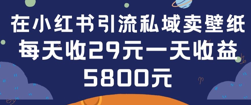 在小红书引流私域卖壁纸每张29元单日最高卖出200张(0-1搭建教程)【揭秘】-第一资源站