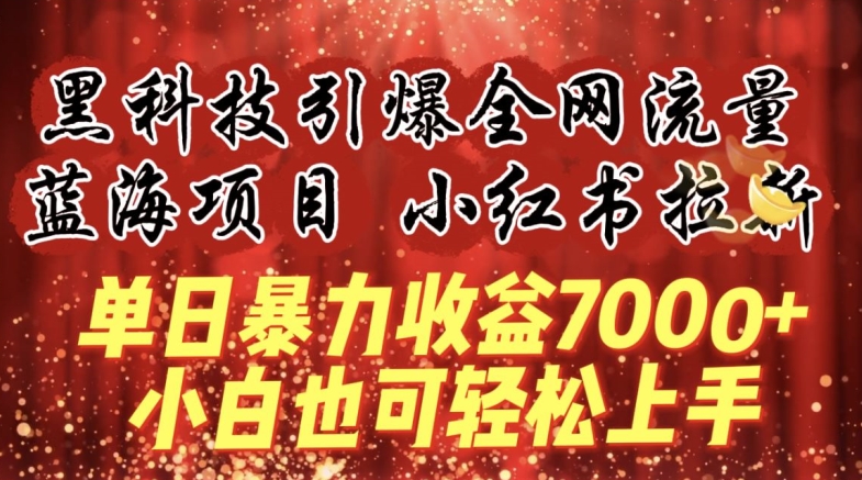 蓝海项目!黑科技引爆全网流量小红书拉新，单日暴力收益7000+，小白也能轻松上手【揭秘】-第一资源站