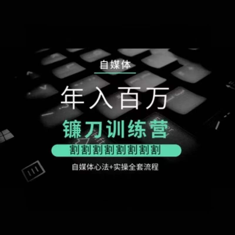 自媒体年入百万镰刀训练营，割割割割割割割割，自媒体心法+实操全套流程-第一资源站