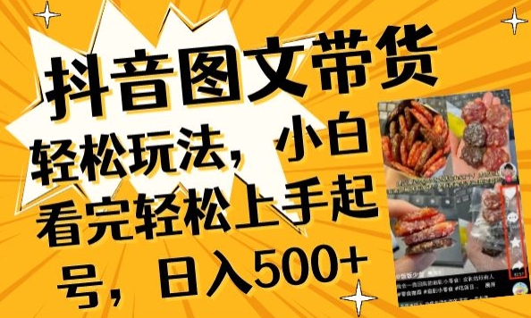 抖音图文带货已过时?那你不如仔细看看这个，小白看完轻松上手起号，日入500+不是梦【揭秘】-第一资源站