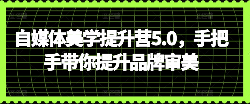 自媒体美学提升营5.0，手把手带你提升品牌审美-第一资源站