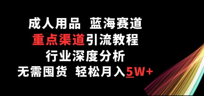 成人用品，蓝海赛道，重点渠道引流教程，行业深度分析，无需囤货，轻松月入5W+【揭秘】-第一资源站