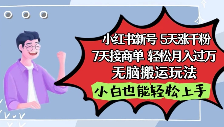 小红书影视泥巴追剧5天涨千粉，7天接商单，轻松月入过万，无脑搬运玩法【揭秘】-第一资源站