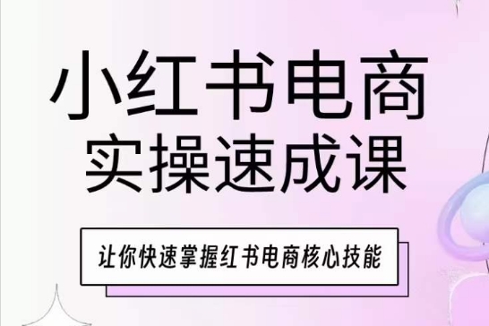 小红书电商实操速成课，让你快速掌握红书电商核心技能-第一资源站