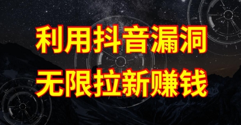 利用抖音链接漏洞，无限拉新赚钱【漏洞原理+操作流程】【揭秘】-第一资源站