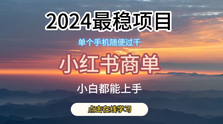 2024最稳蓝海项目，小红书商单项目，没有之一【揭秘】-第一资源站