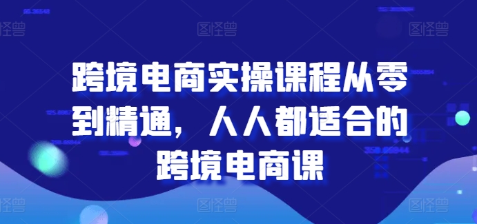 跨境电商实操课程从零到精通，人人都适合的跨境电商课-第一资源站