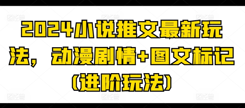 2024小说推文最新玩法，动漫剧情+图文标记(进阶玩法)-第一资源站