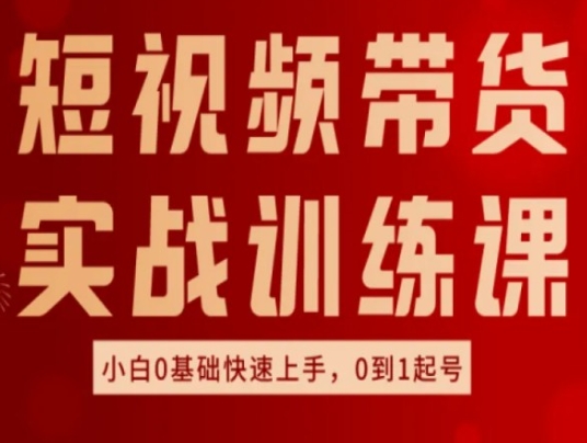 短视频带货实战训练课，好物分享实操，小白0基础快速上手，0到1起号-第一资源站