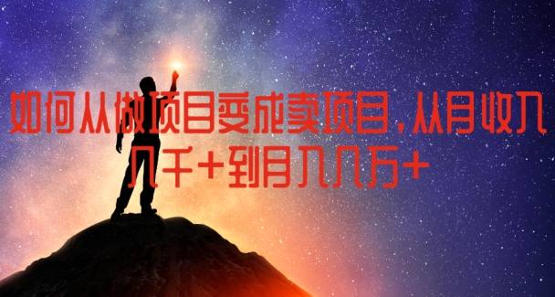如何从做项目变成卖项目，从月收入几千到月入几万【揭秘】-第一资源站