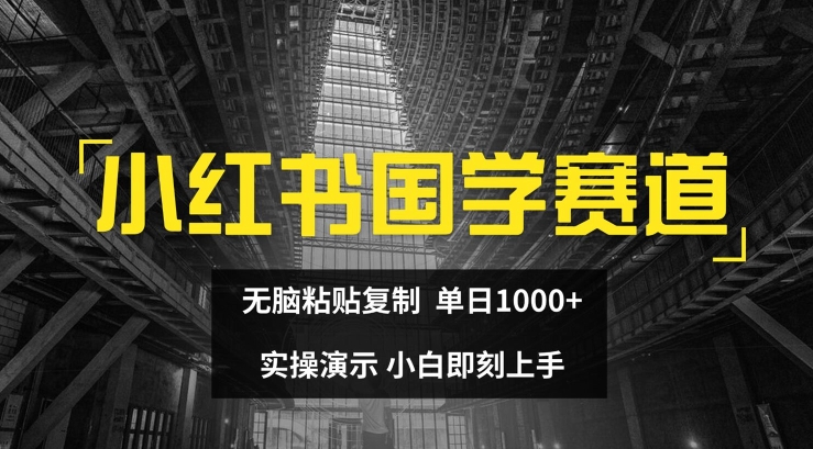 小红书国学赛道，无脑粘贴复制，单日1K，实操演示，小白即刻上手【揭秘】-第一资源站