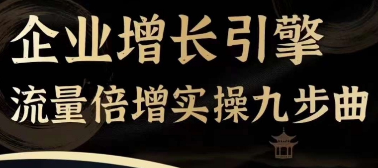 企业增长引擎流量倍增实操九步曲，一套课程帮你找到快速、简单、有效、可复制的获客+变现方式，-第一资源站