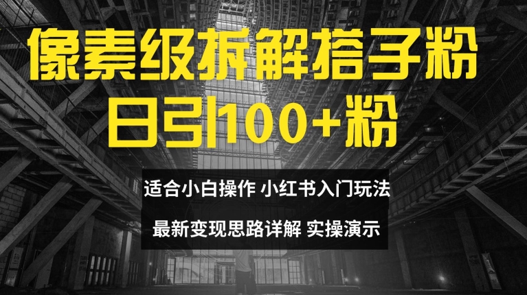 像素级拆解搭子粉，日引100+，小白看完可上手，最新变现思路详解【揭秘】-第一资源站