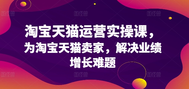 淘宝天猫运营实操课，为淘宝天猫卖家，解决业绩增长难题-第一资源站
