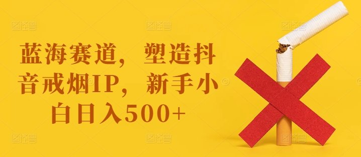 蓝海赛道，塑造抖音戒烟IP，新手小白日入500+【揭秘】-第一资源站