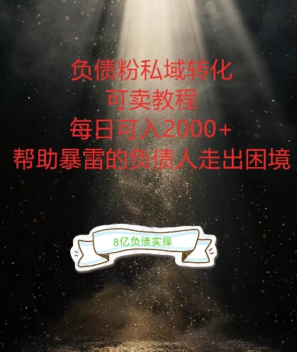 负债粉掘金计划，帮助负债者解决问题，债务规划，债务重组，最好的变现方式【揭秘】-第一资源站